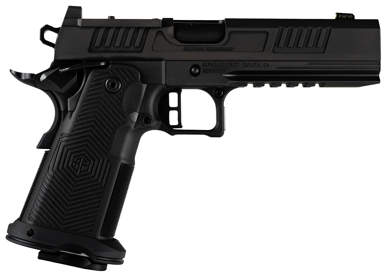 Alpha Foxtrot AF1911 Romulus 9mm Semi-Auto 5 in Barrel, 20+1 Capacity, Black Polished DLC
