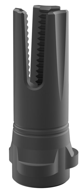 BREEK Scorch 3-Prong Flash Hider 9mm, Matte Black Nitride Steel, 5/8x24