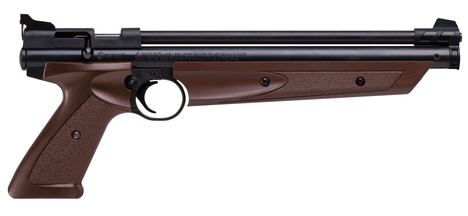 Crosman P1377BR American Classic Pump Pistol .17 Cal 1rd Brown Polymer Grips