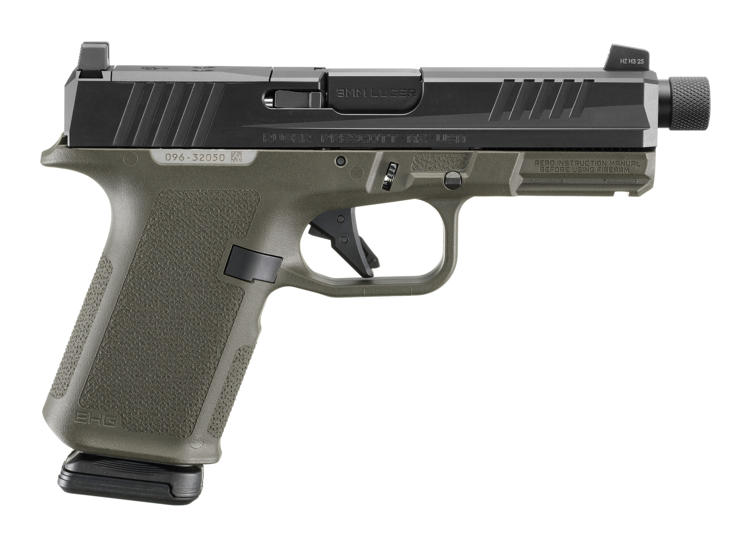 Ruger RXM 9mm Striker-Fired Pistol, 4.5 in Barrel, Optics Ready, 15+1, Black Slide/ODG Frame