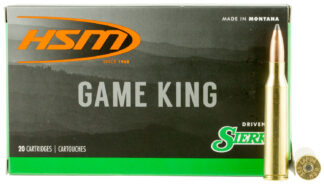 HSM .338 Lapua Magnum 215 gr Sierra GameKing Spitzer Boat-Tail, 20 Rounds/Box
