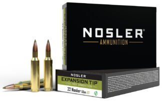 Nosler E-Tip Lead-Free 22 Nosler 55 gr Hunting Ammo, 20 Rounds