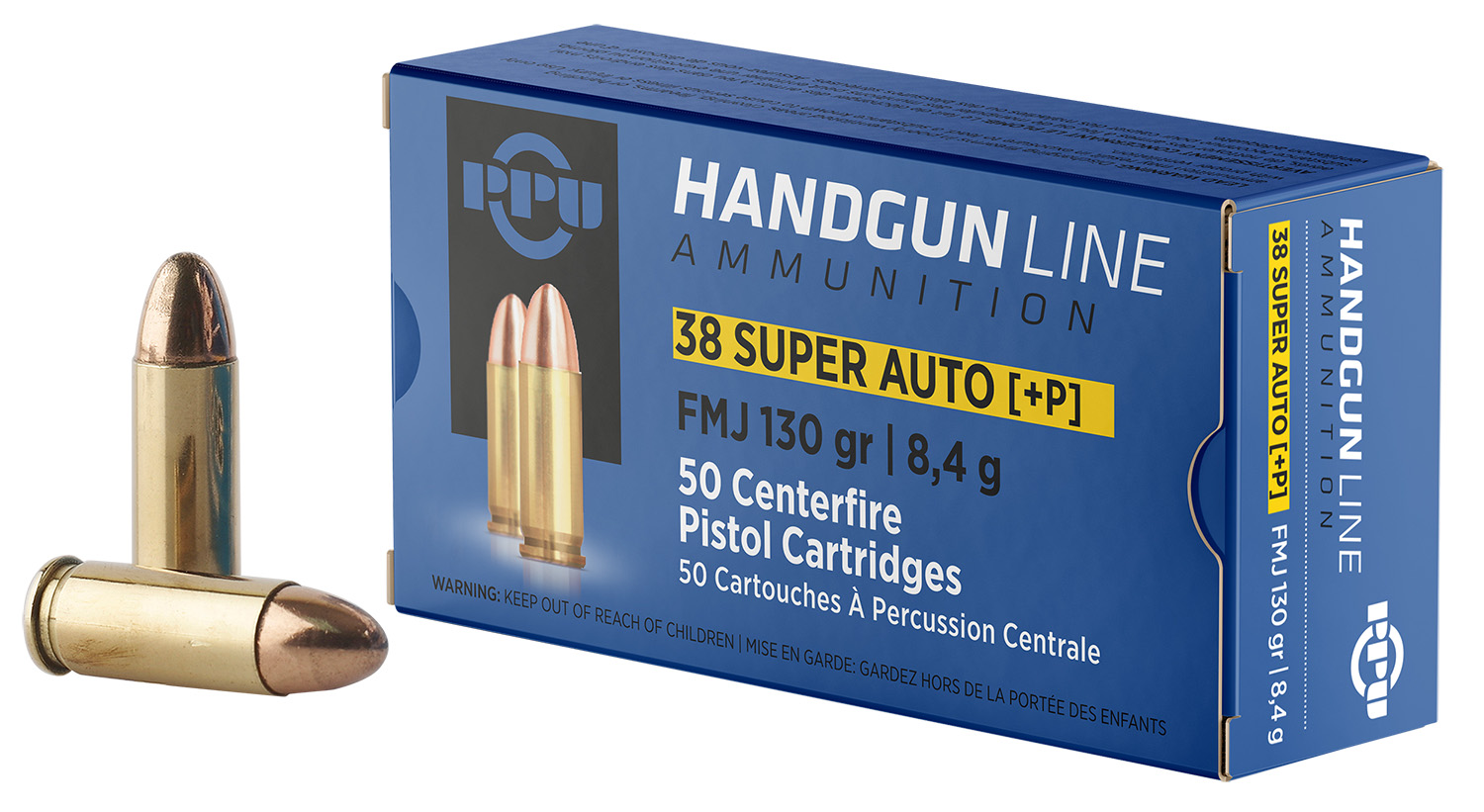 Prvi Partizan PPH38SU .38 Super Auto +P 130 gr FMJ, 50 Rounds