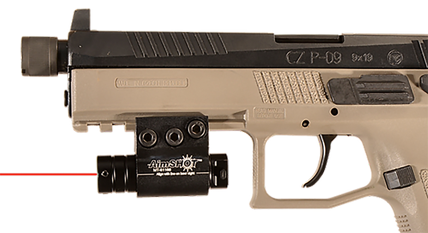 Aimshot KT6132 5mW Red Tube Laser with Picatinny Rail Mount, Matte Black, 1 in at 20 yds