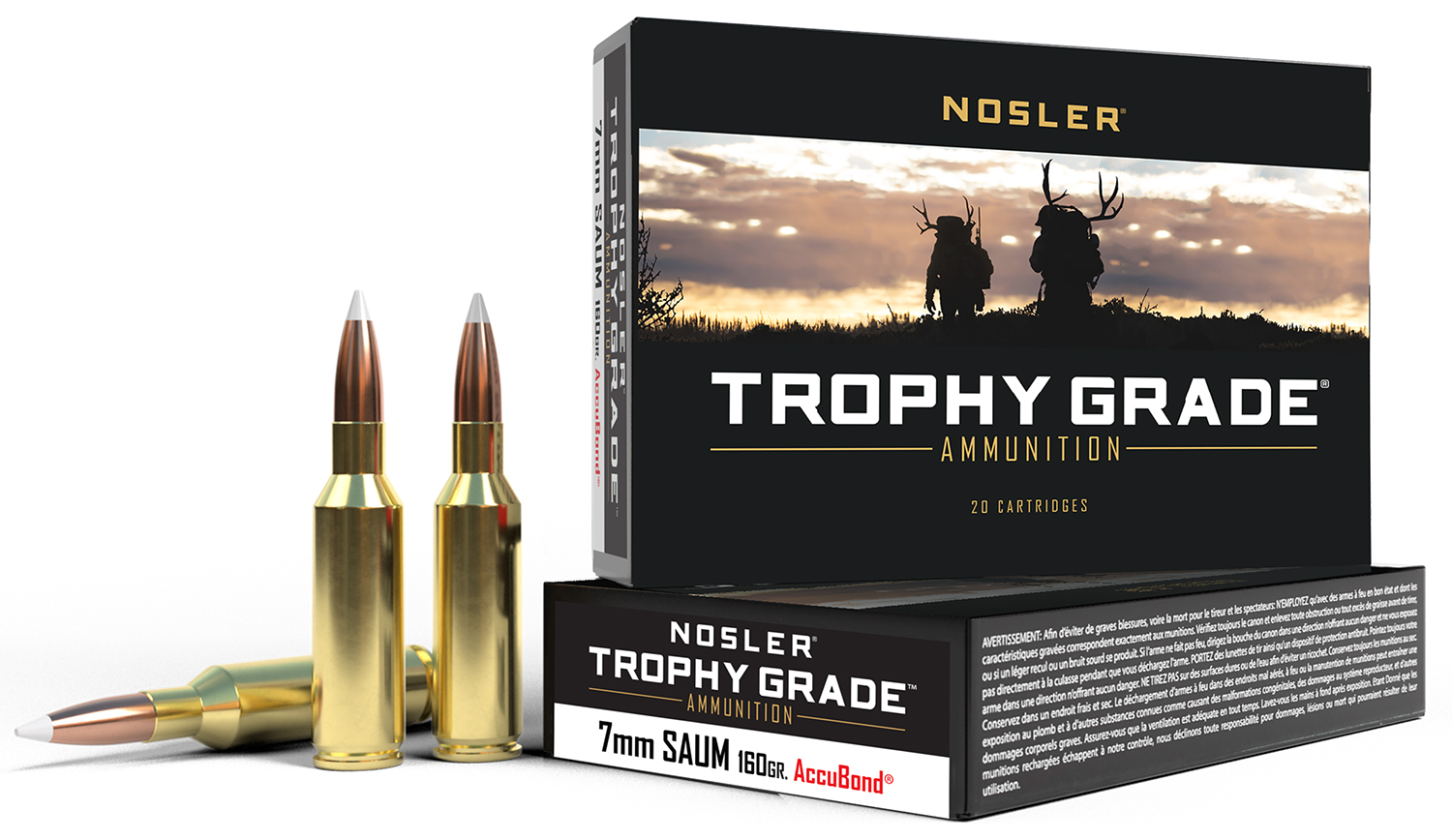 Nosler Trophy Grade 7mm Rem SA Ultra Mag 160 gr Rifle Ammunition