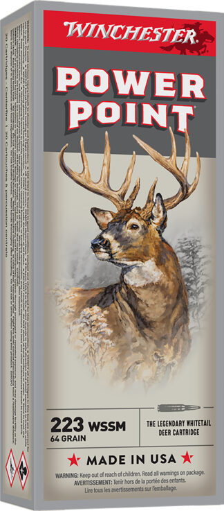 Winchester Super-X .223 WSSM 64gr Power-Point Centerfire Rifle Ammo (20 Rounds)