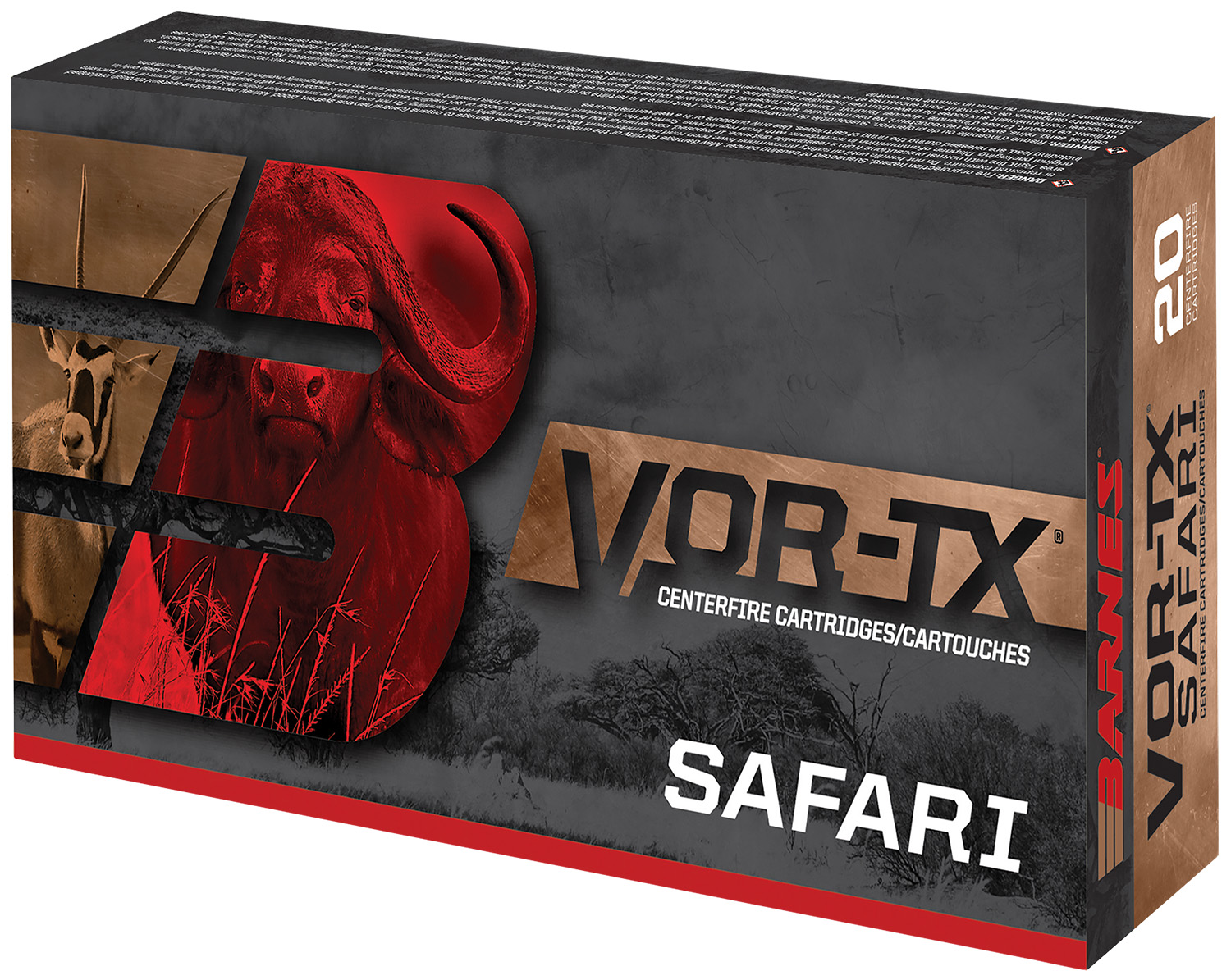 Barnes VOR-TX Safari .375 H&H Magnum 300 gr TSX Flat Base, 20 Rounds Per Box