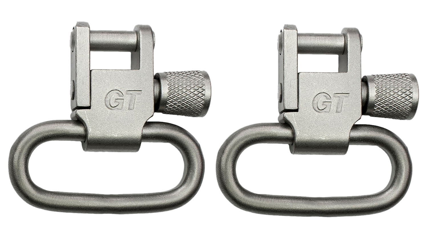 GrovTec GTSW03 Locking Sling Swivels, Satin Nickel Steel, 1in