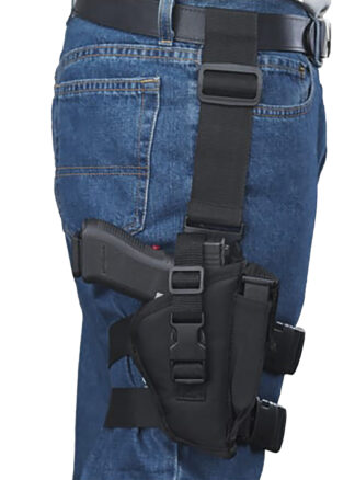 Bulldog WTAC8R Tactical Leg Holster, Black Knit, Right-Hand, Fits 3.5-5 in Barrel