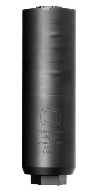 Q Jumbo Shrimp 6.5mm Creedmoor Suppressor, Quickie Fast Attach, Black PVD, 1.75 in Diameter