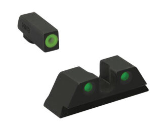 Meprolight ML-40224 Hyper-Bright Self-Illuminated Tritium Night Sight Set, Green Ring Front/Green Rear