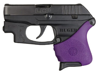 Hogue HandAll Hybrid Grip Sleeve, Rubber Textured Purple, for Ruger LCP with Crimson Trace