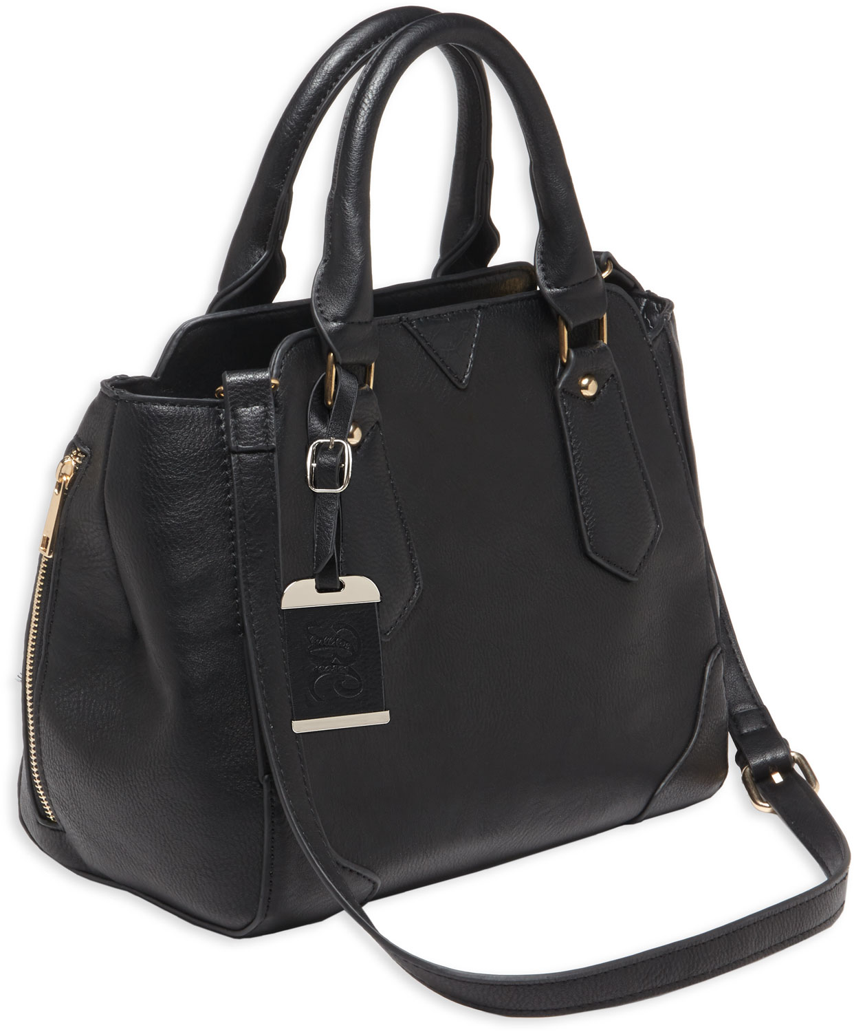 Bulldog Cases BDP020 Satchel Purse with Holster Black Leather for Small Autos & Revolvers