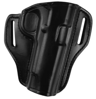 Bianchi 57 Remedy Belt Slide Holster, Size 01, Black Leather, Right Hand, OWB/J-Frame
