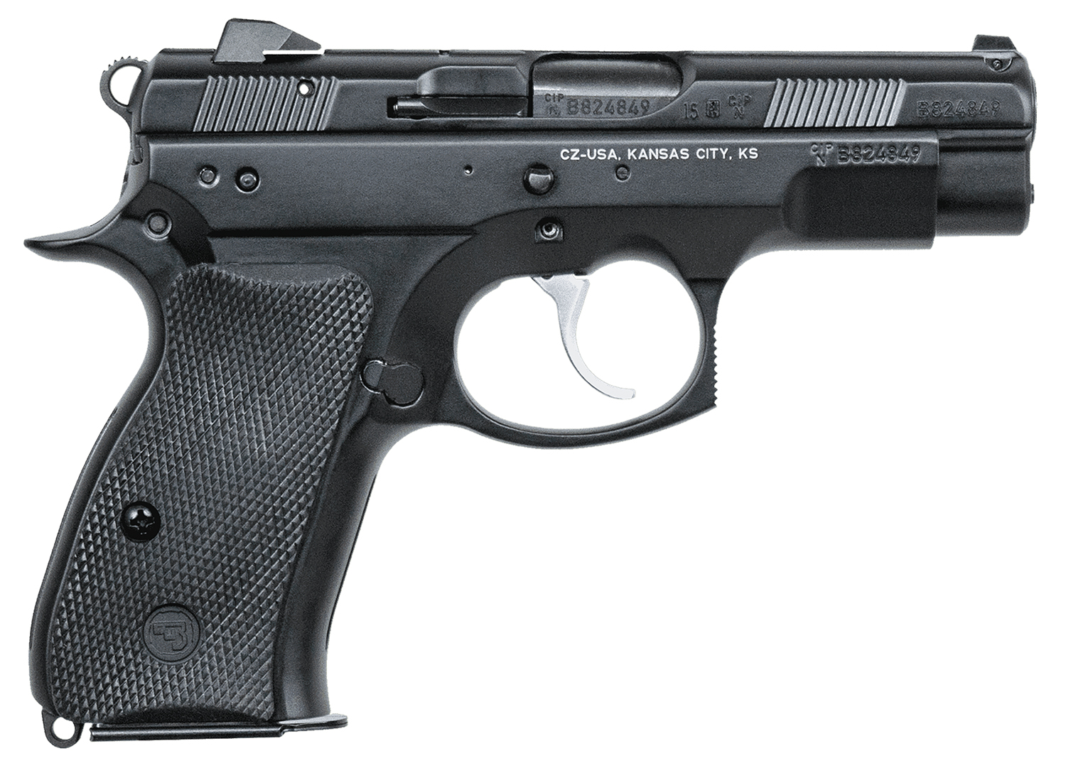 CZ 75D PCR 9mm Double Action/Single Action Compact Pistol, 3.75 in, Black