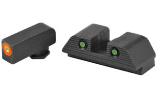 Ameriglo Trooper Sight Set, Green Tritium Front W/ Orange Outline, Glock Gen5 17/19