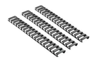 Ergo Low-Pro Ladder Rail Covers 18-Slot Picatinny Rail 3-Pack Black Rubber