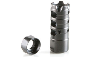 Patriot Ordnance Factory Triple Port .308/7.62 NATO Muzzle Brake, 5/8x24 Thread, Black Nitride