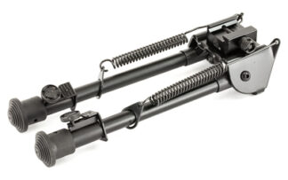 Leapers Tactical Op Bipod with Picatinny and Swivel Stud, Adjustable Height, Black Aluminum/Steel