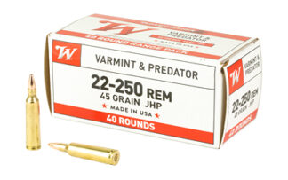 Winchester USA White Box .22-250 Remington 45 Grain JHP 40 Rounds
