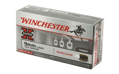 Winchester Super-X Super Clean 9mm Luger 124 Gr Brass Enclosed Base 50-Round Box