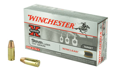 Winchester Super-X 9mm Luger 147 gr Winclean Brass Enclosed Base 50 Rounds