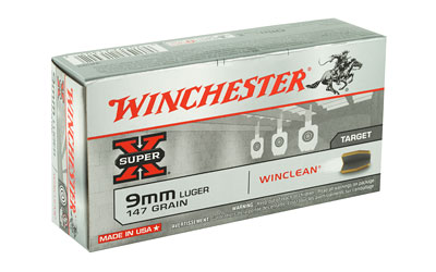 Winchester Super-X 9mm Luger 147 gr Winclean Brass Enclosed Base 50 Rounds