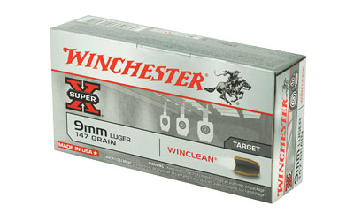Winchester Super-X 9mm Luger 147 gr Winclean Brass Enclosed Base 50 Rounds