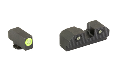 XS Sights R3D 2.0 Night Sight Set, 3-Dot Square Front and Notch Rear, Green Tritium