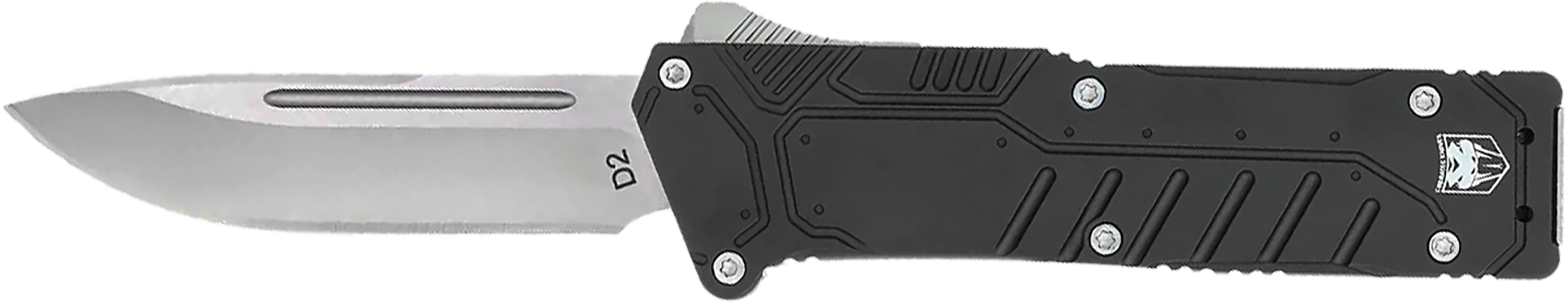 CobraTec Knives Special Forces OTF Drop Point Knife, 3.25 in D2 Steel Blade, Black