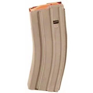 ASC AR Family Rifle Magazine .223 Rem 30-Round Stainless Steel, Dark Earth Finish, Orange Follower