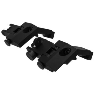 TacFire IS003 45 Degree Flip Up Front and Rear Sights, Black Anodized Aluminum