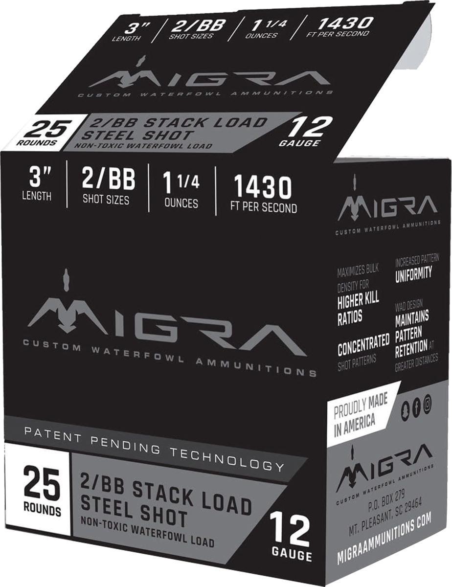 Migra Ammunition M-12S2-BB 12 Ga 3 in 1-1/4 oz #2-BB Steel Shot 25 rd