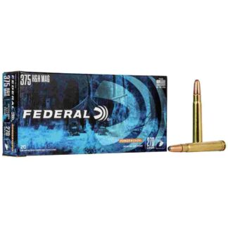 Federal Ammunition Power-Shok .375 H&H 270 gr SP Centerfire Rifle Ammo, 2690 fps, 20 Rounds/Box