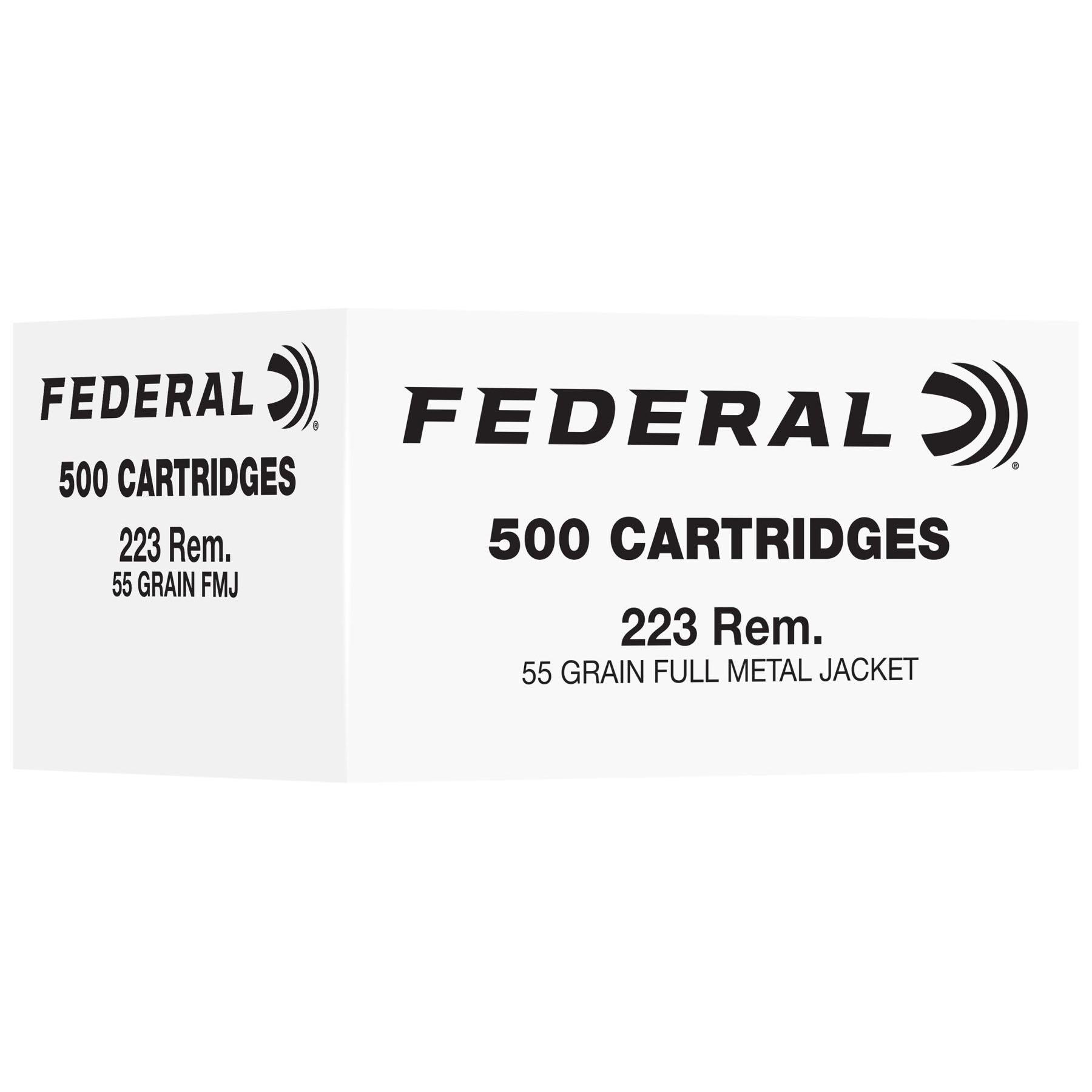 Federal American Eagle .223 Rem/5.56 NATO 55 gr FMJ 500 Rounds