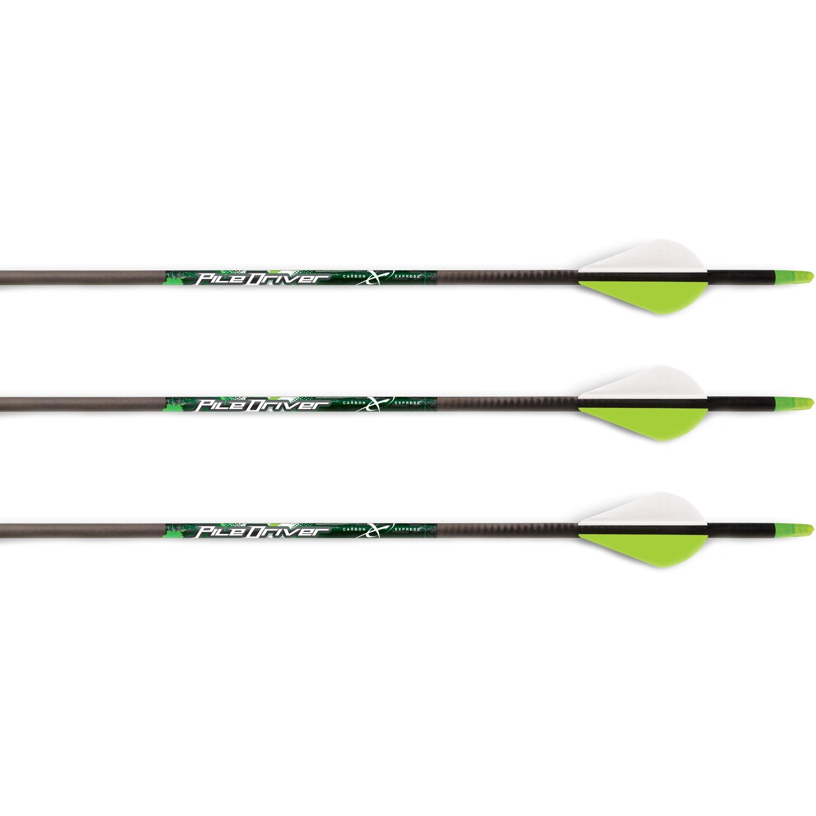 Feradyne Carbon Express PileDriver Crossbow Bolts 20 in, 0.348 in Diameter, Lighted Nock (3 Pack)