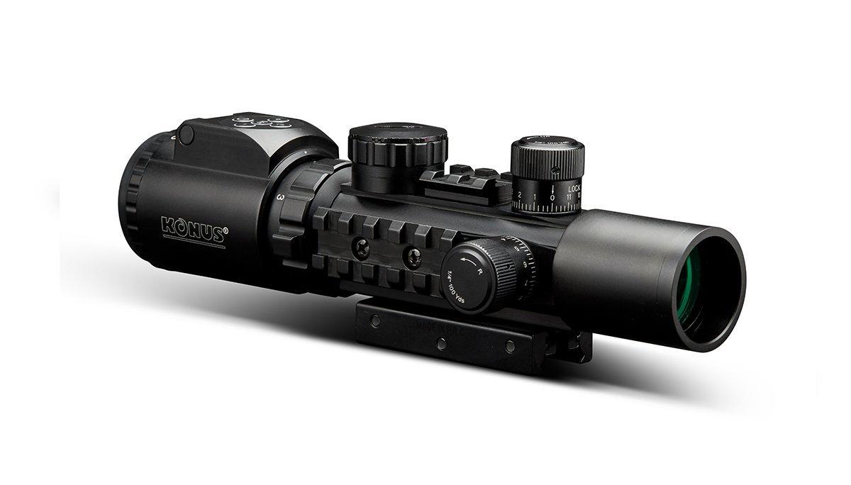 KONUSPRO AS34 Rifle Scope - 2-6x28mm 34mm SFP Engraved/Illum Mil-Dot Black Matte