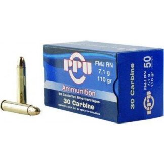 PPU Standard Rifle .30 Carbine 110 gr Full Metal Jacket 50 Rounds