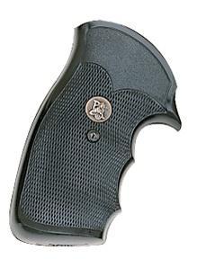 Pachmayr Gripper Rubber Pistol Grip for S&W N-Frame Square Butt Revolvers, Finger Groove, Black