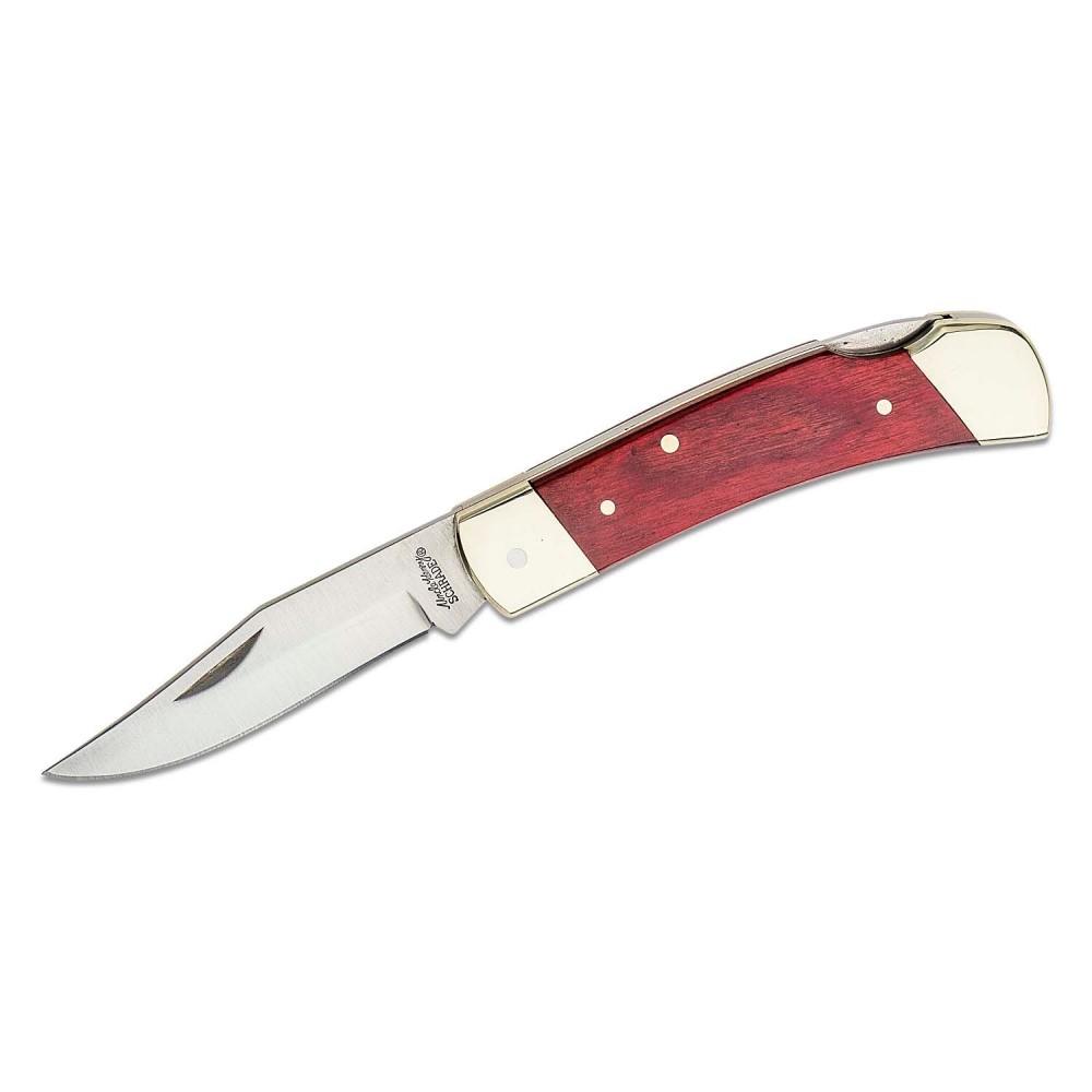 Battenfeld Uncle Henry Smokey Lockback Folding Knife 2.8" Clip Point Blade Wood, Leather Sheath