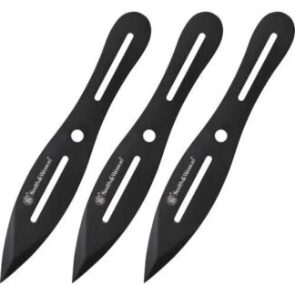 SW Knives Bullseye Throwing Knives 8 in OAL, 4.26 in Blade, 3 Pack, Black Oxide