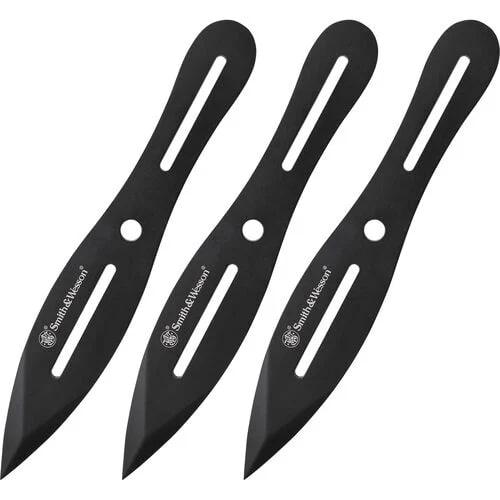 SW Knives Bullseye Throwing Knives 8 in OAL, 4.26 in Blade, 3 Pack, Black Oxide