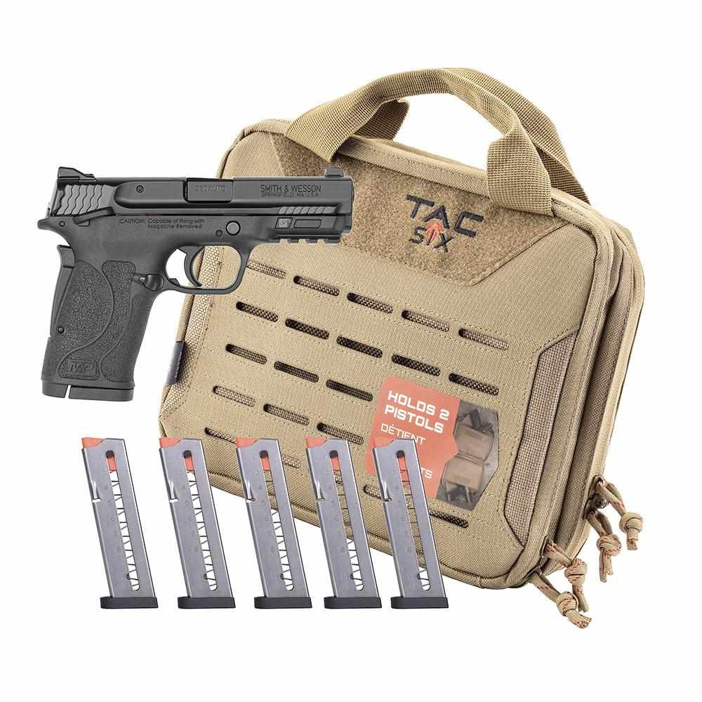 Smith & Wesson M&P380 Shield EZ M2.0 Handgun Bundle .380 Auto 8rd Magazines (5) 3.68" Barrel Black with Case
