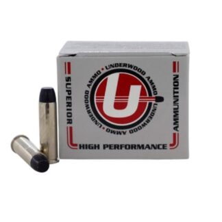 Underwood Ammo 357 Magnum 180 gr Lead Flat Nose Gas Check, Nickel-Plated Brass, 20 Rounds Per Box