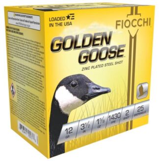Fiocchi Golden Goose 12 Gauge 3.5 in 1-5/8 oz #2 Steel Shot 25 Rounds