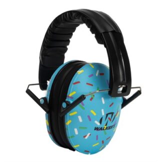 Walkers Game Ear Folding Earmuff Passive 23dB Over the Head Blue Sprinkles Youth