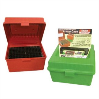 MTM Deluxe Ammo Box R-100 100-Round Green Polypropylene Rifle Ammo Box