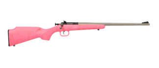 Davey Crickett Crickett .22 LR 16.125 in Single-Shot Bolt Action Youth Rifle, Pink/Gold Webbing