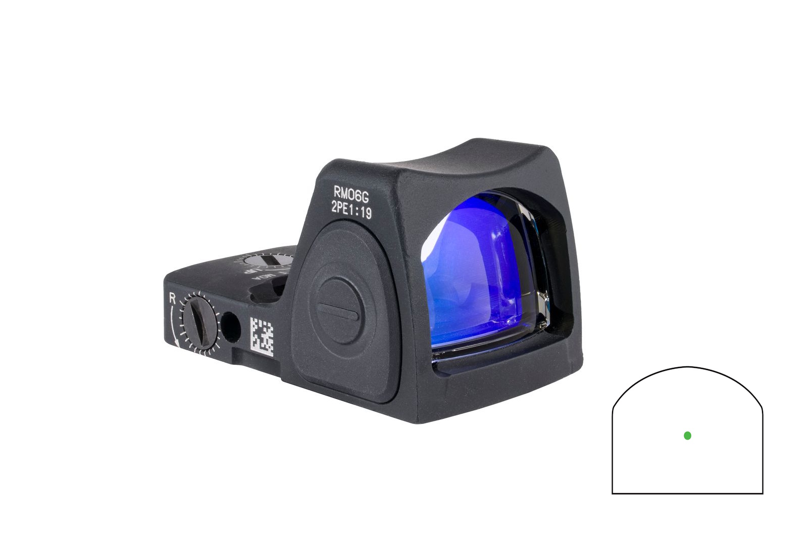 Trijicon RMR Type 2 1x Green Dot Red Dot Sight, 3.25 MOA, Direct Mount, Black