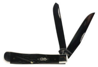 CASE 18221 Rough Black Trapper Folder 3.25"/3.27" Tru-Sharp SS Blades